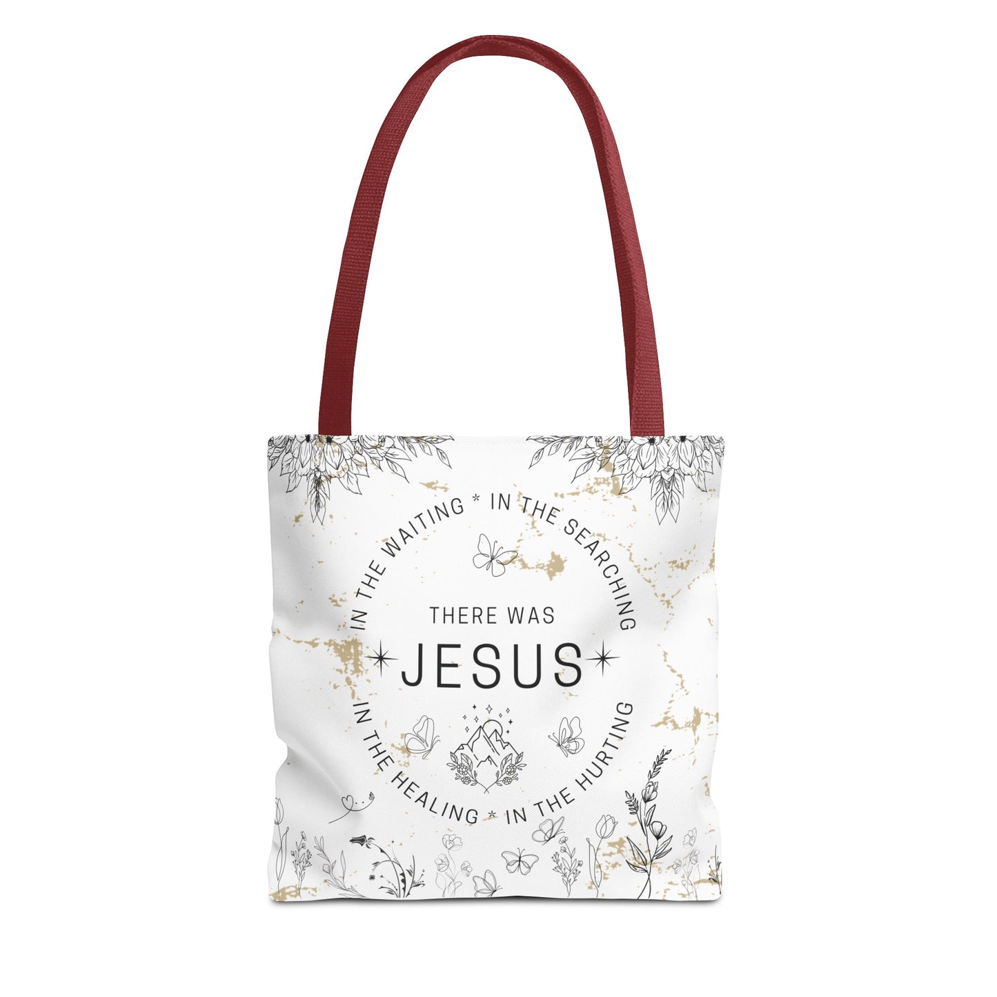 "There Was Jesus" tote bag - Floral Design for Faithful Living