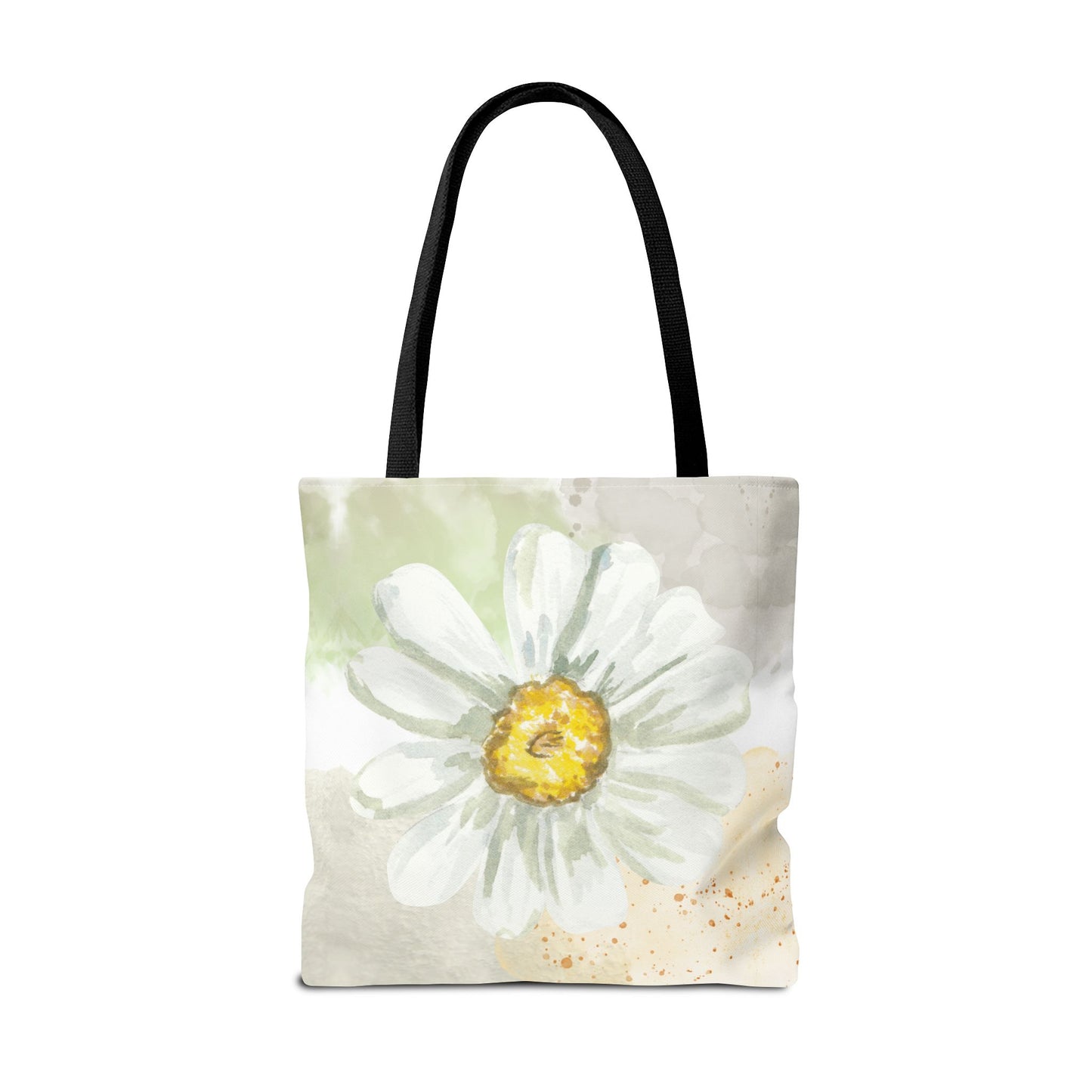 White Watercolor Daisy Tote Bag