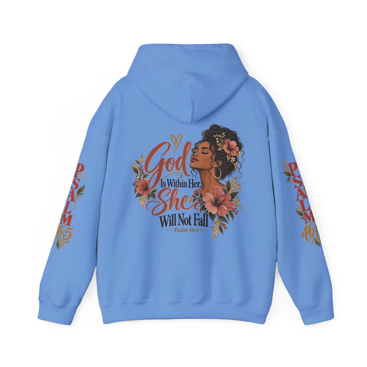 Copy of Psalm 46:5 'She Will Not Fall' Hoodie – Floral Faith Women’s Pullover
