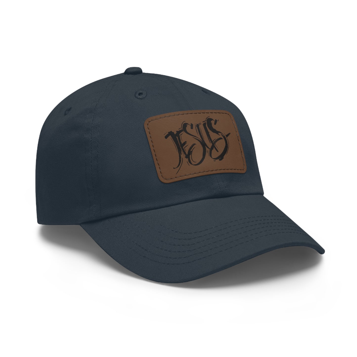 Jesus baseball cap with leather patch