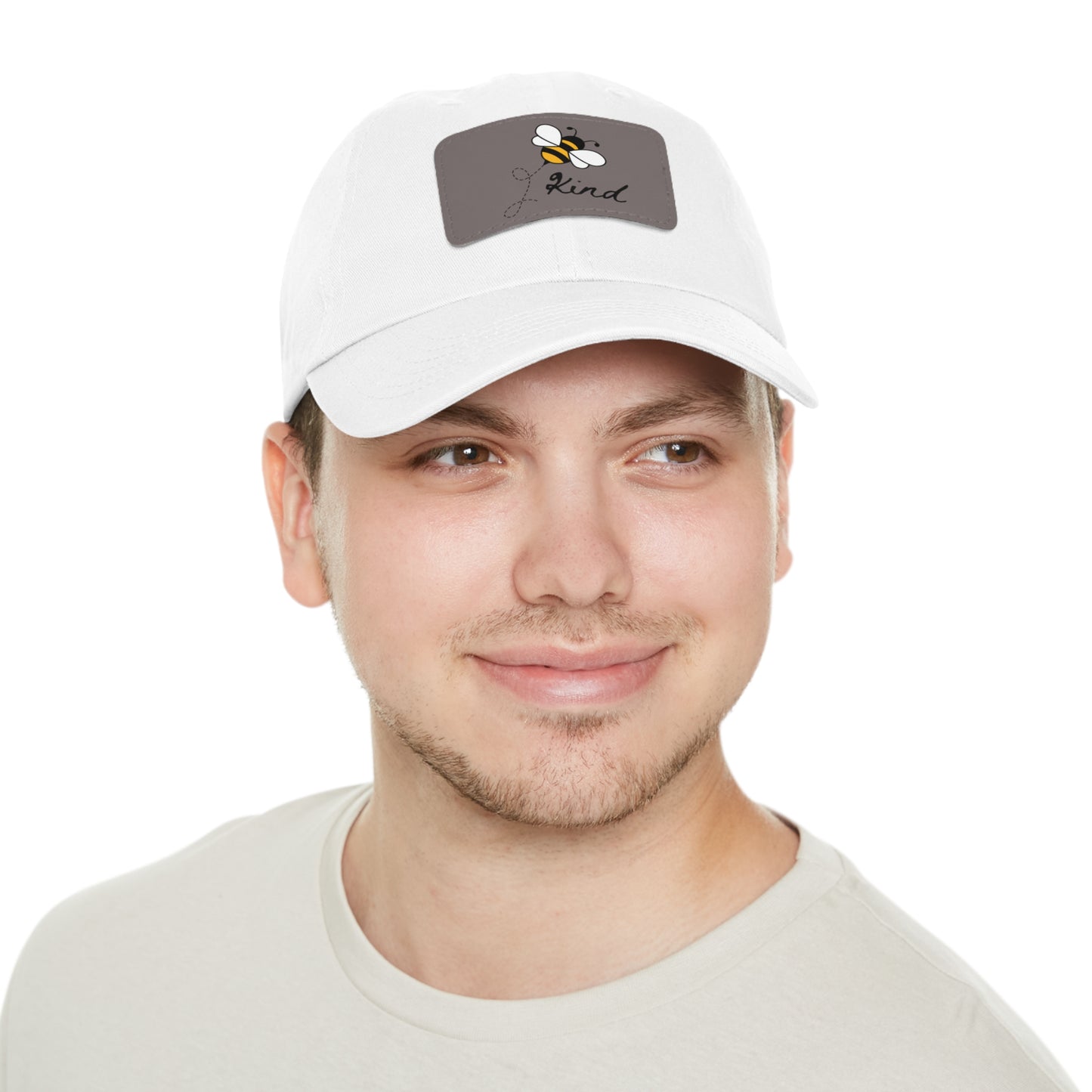 Bee Kind baseball cap with leather patch