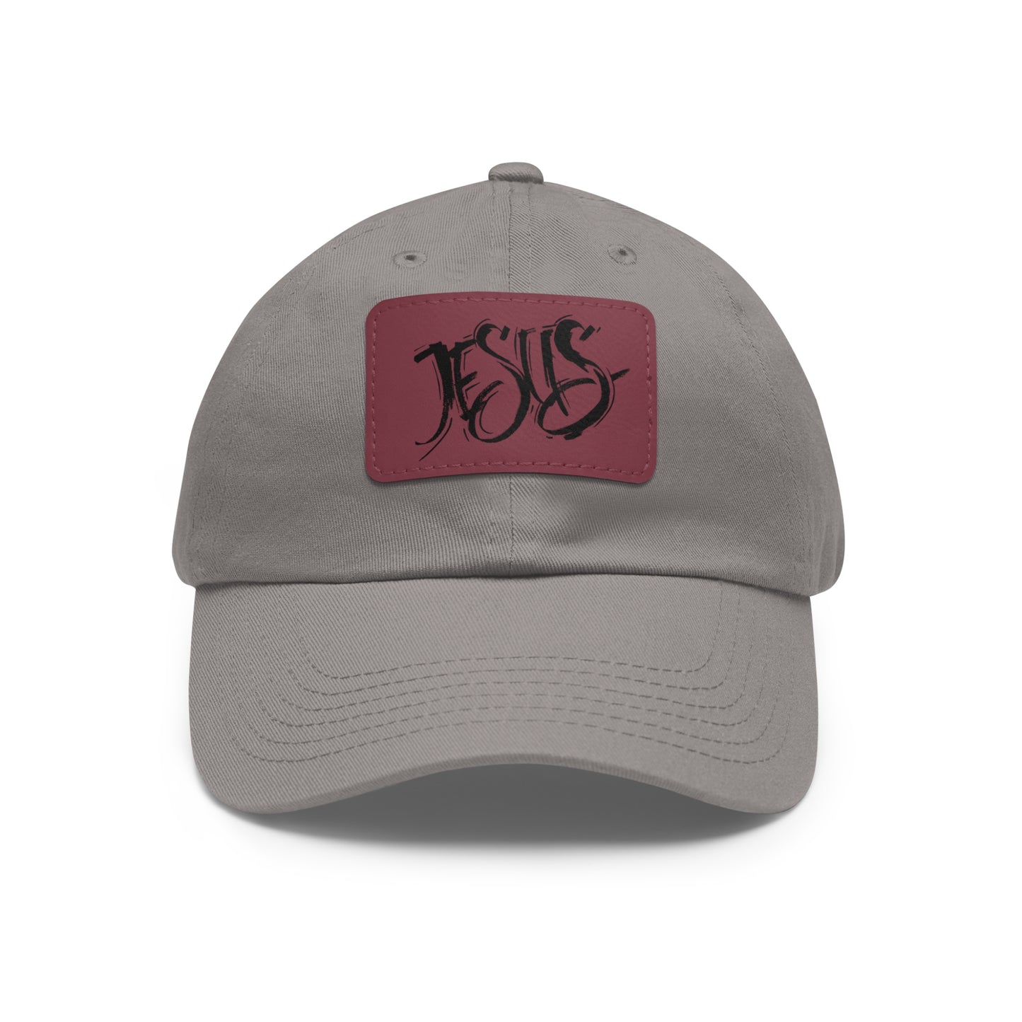Jesus baseball cap with leather patch