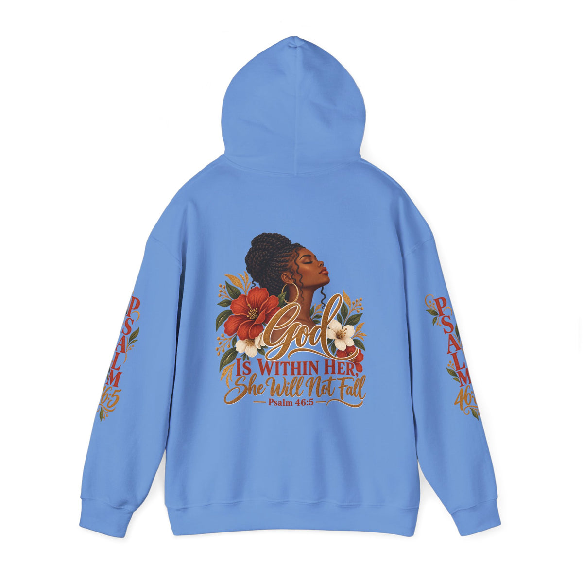 Psalm 46:5 'She Will Not Fall' Hoodie – Floral Faith Women’s Pullover