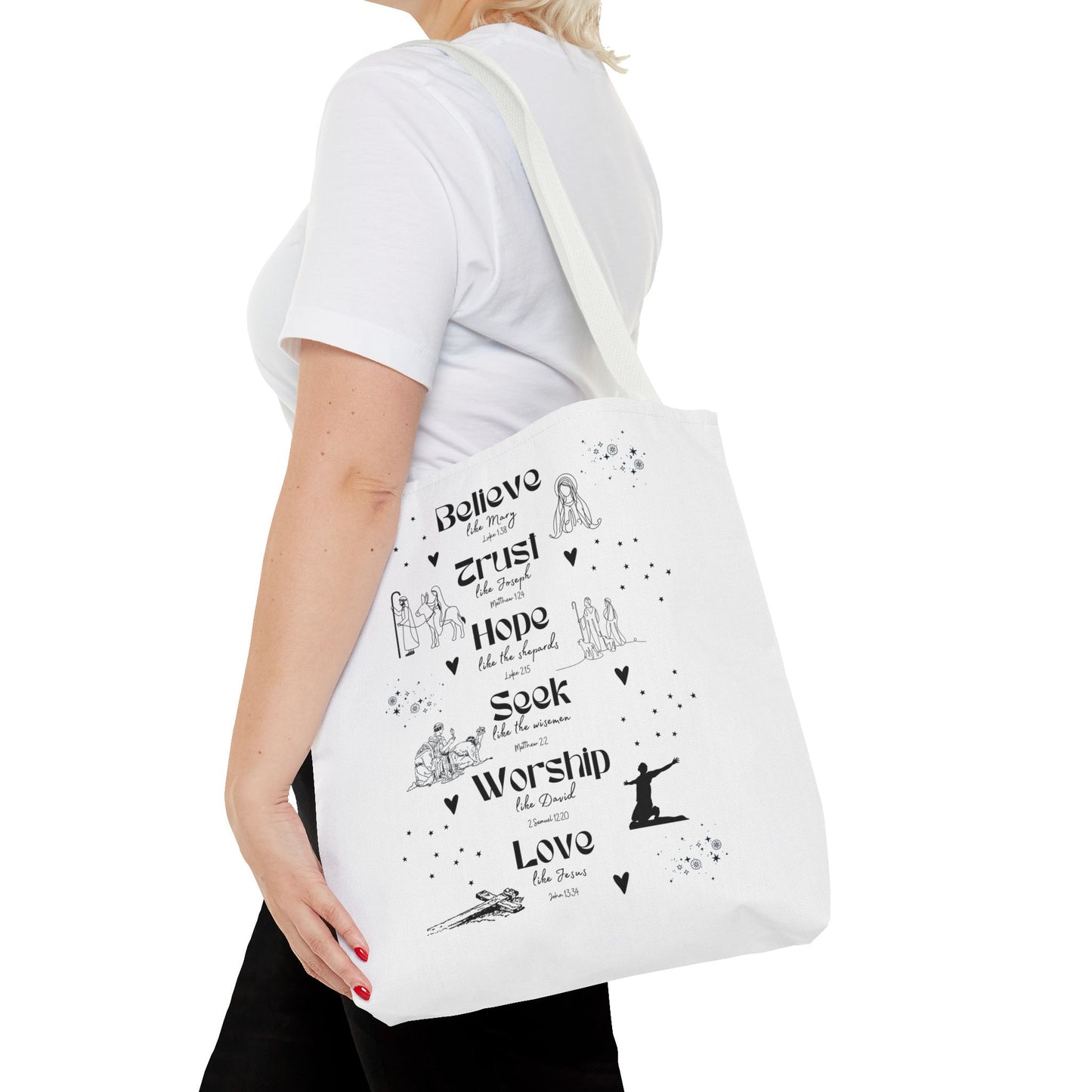 Believe like Mary Tote Bag