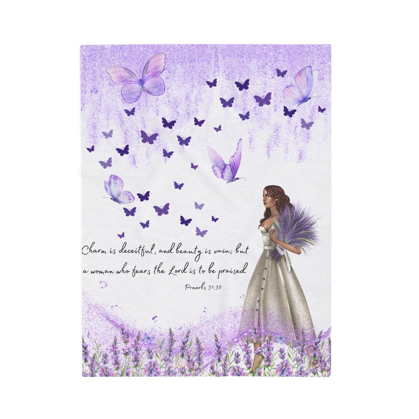 Proverbs 31:30 Velveteen Plush Blanket