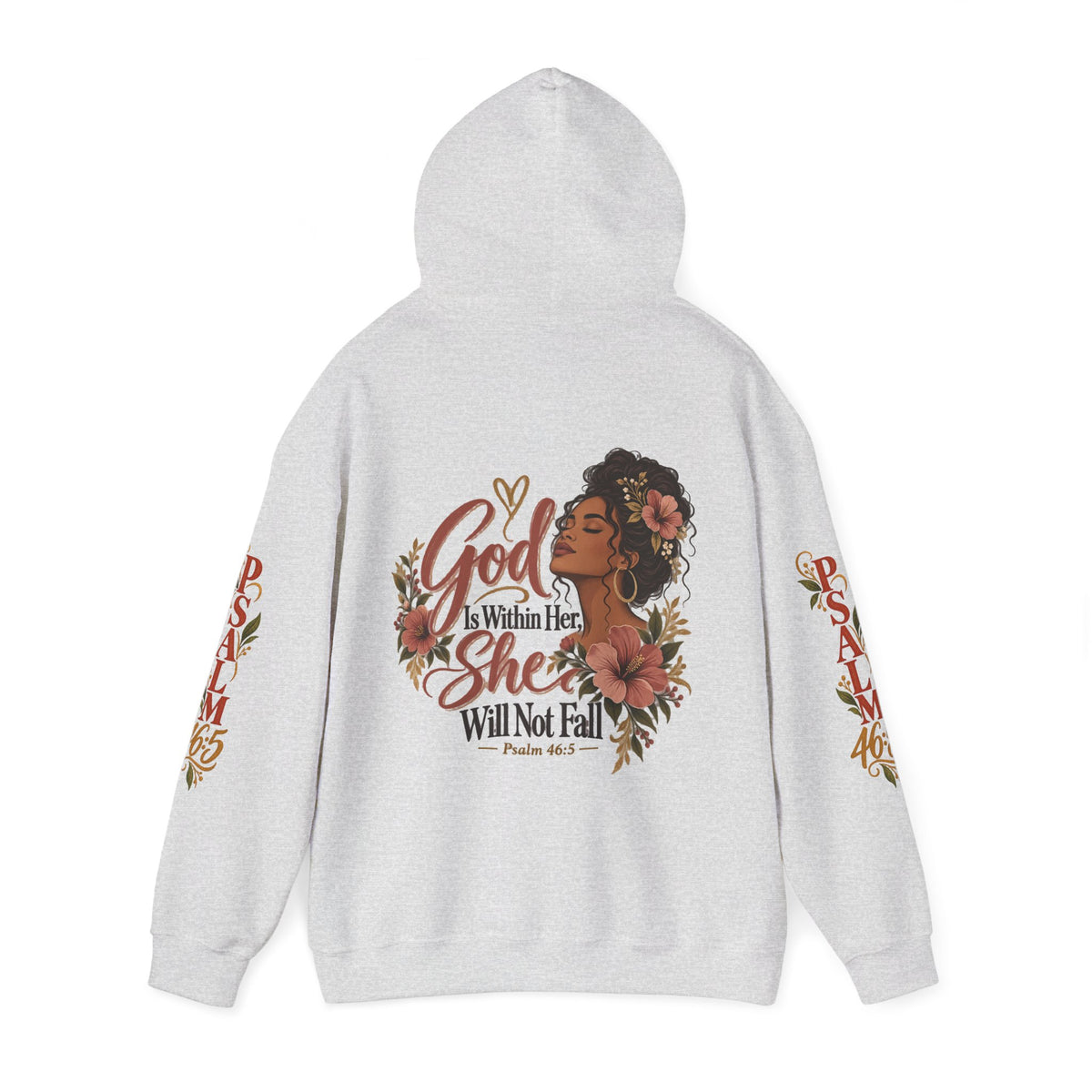 Copy of Psalm 46:5 'She Will Not Fall' Hoodie – Floral Faith Women’s Pullover