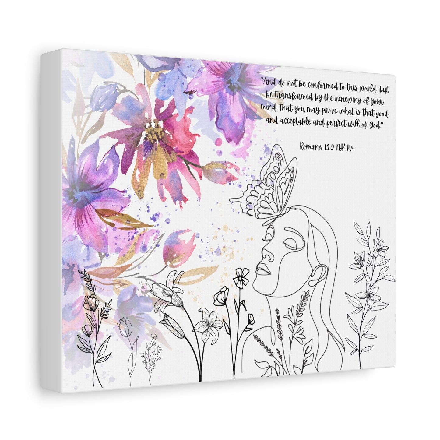 Renew your mind Canvas Wall Art — Inspirational Scripture Decor