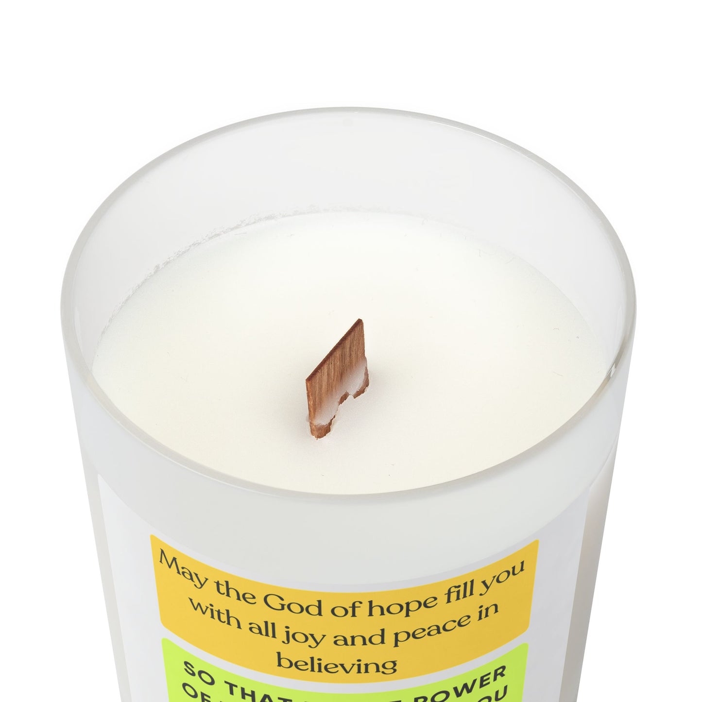 Romans 15:13 Frosted Glass Candle, 11oz