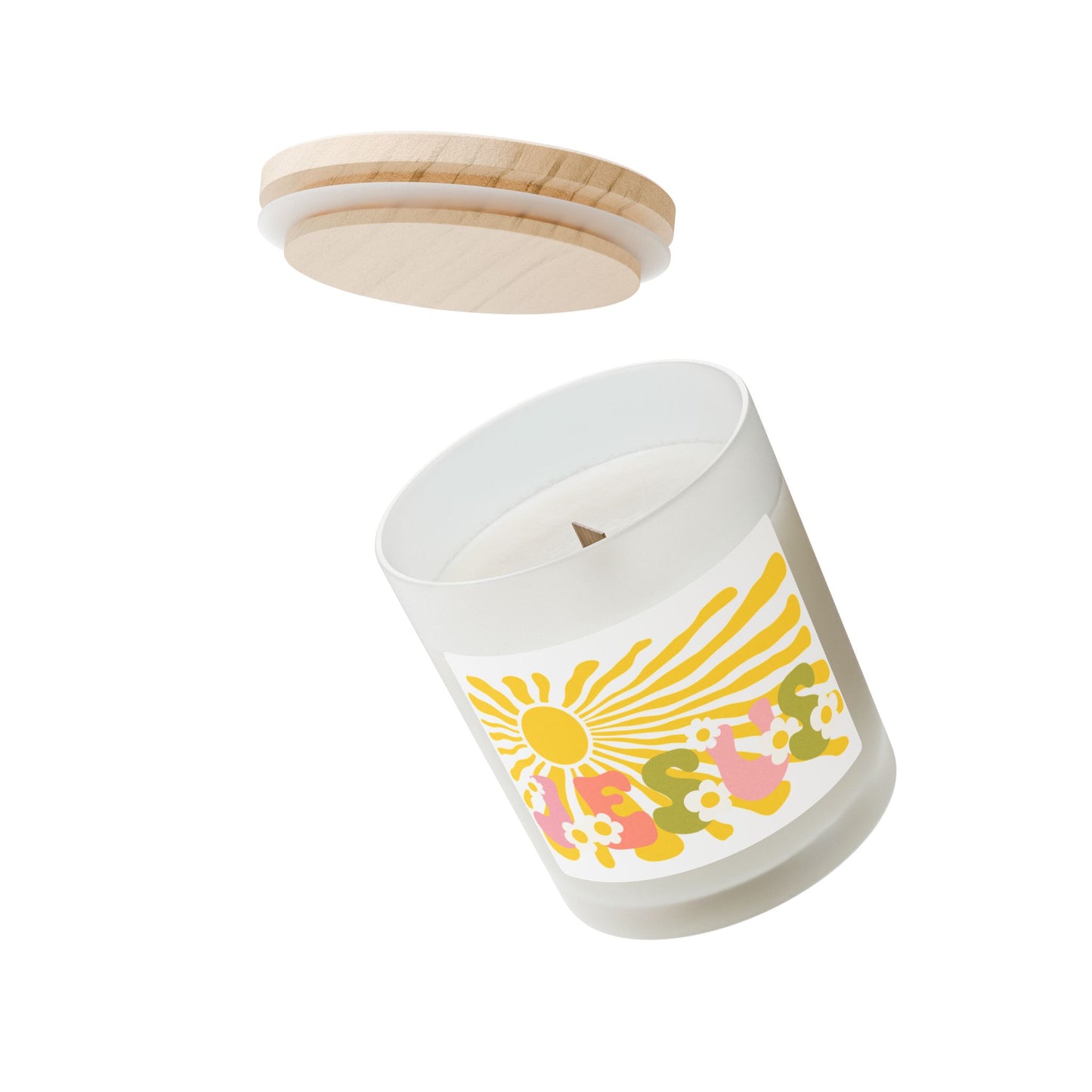 Groovy Jesus Frosted Glass Candle, 11oz