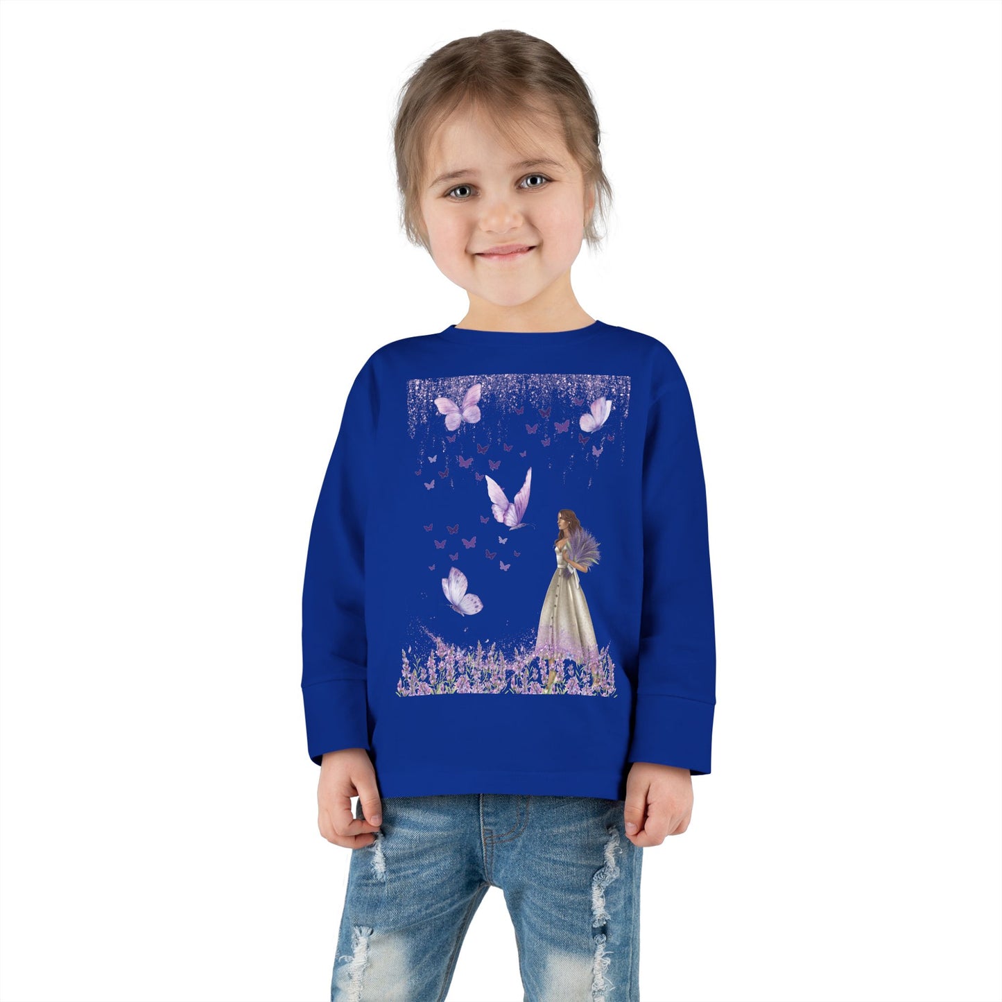 Lilac butterflies Toddler Long Sleeve Tee