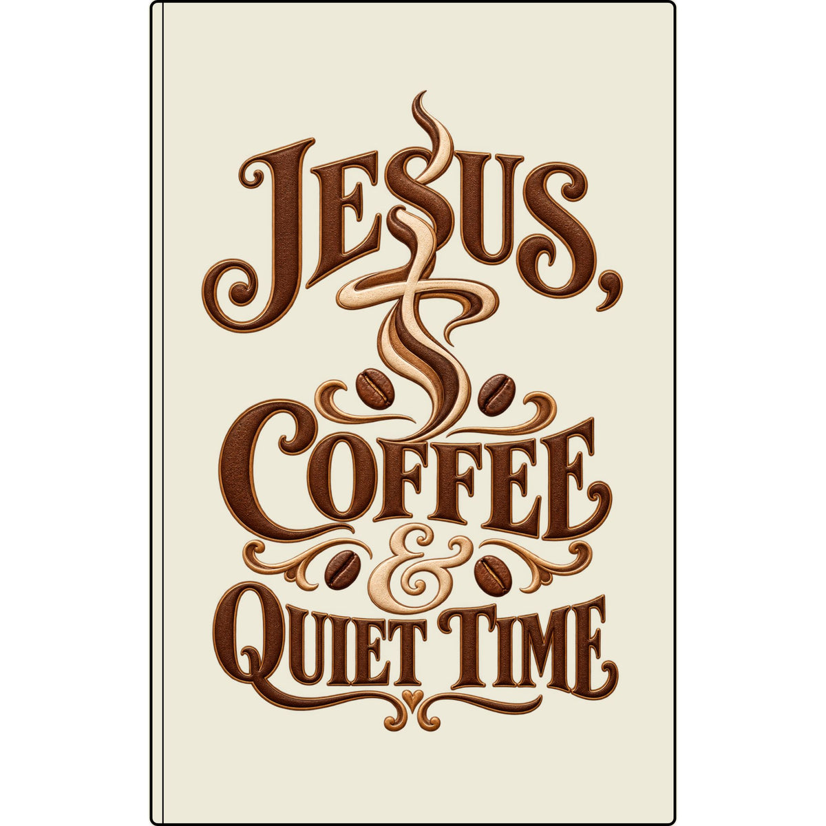 Vegan Leather Journal — "Jesus, Coffee & Quiet Time" Engraved Faith Notebook