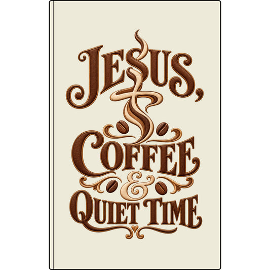 Vegan Leather Journal — "Jesus, Coffee & Quiet Time" Engraved Faith Notebook