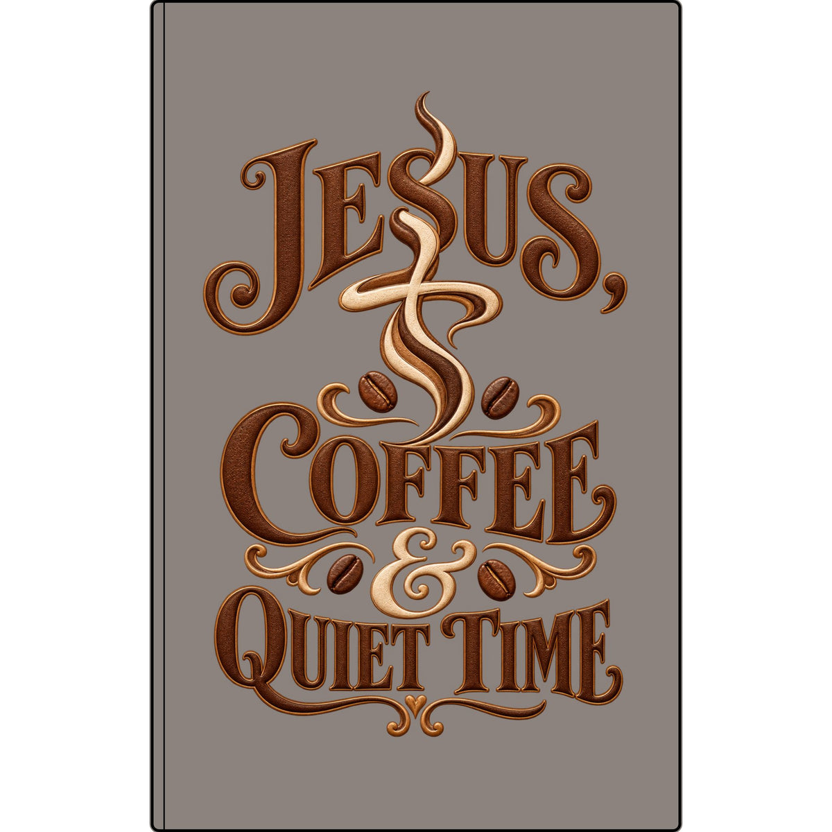 Vegan Leather Journal — "Jesus, Coffee & Quiet Time" Engraved Faith Notebook