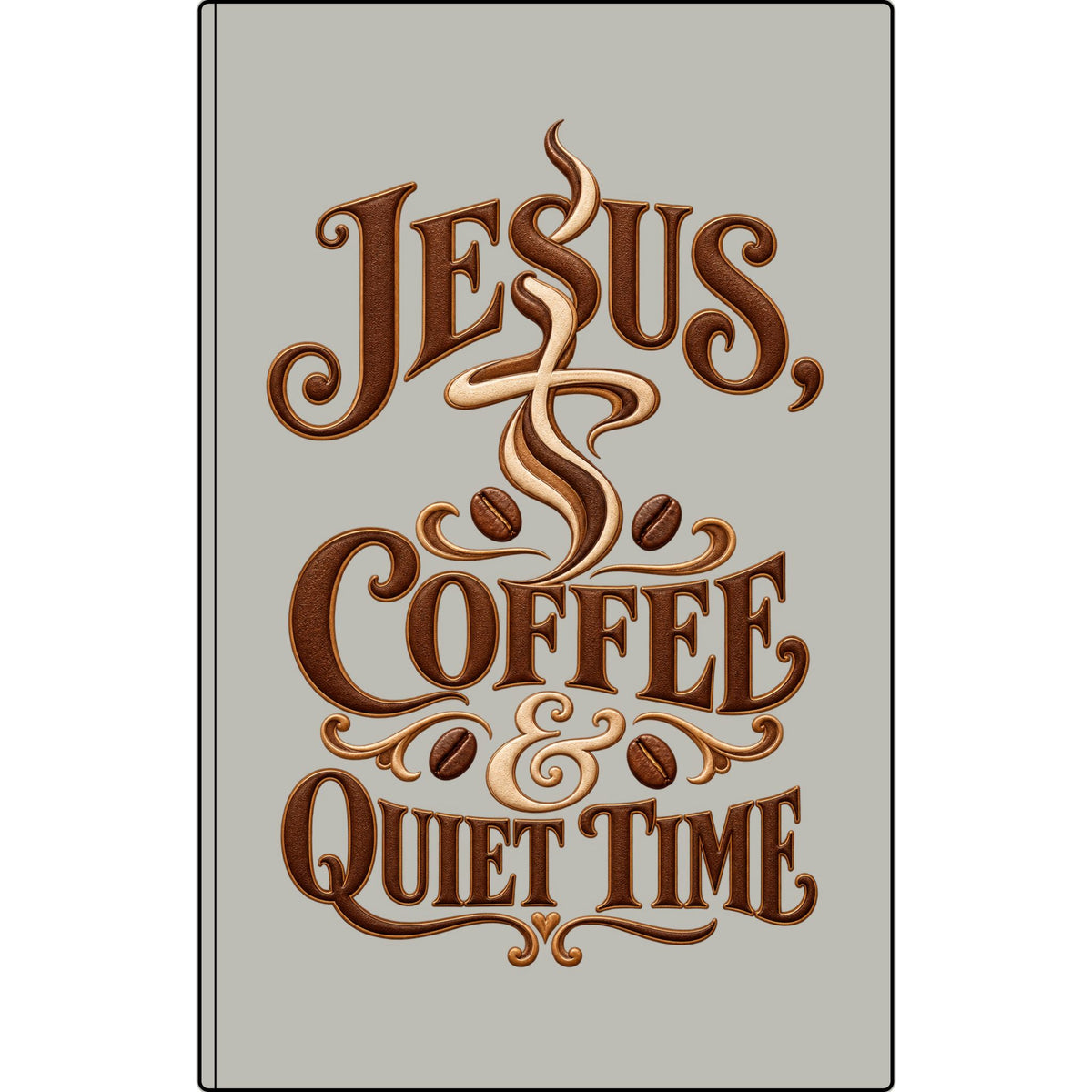 Vegan Leather Journal — "Jesus, Coffee & Quiet Time" Engraved Faith Notebook