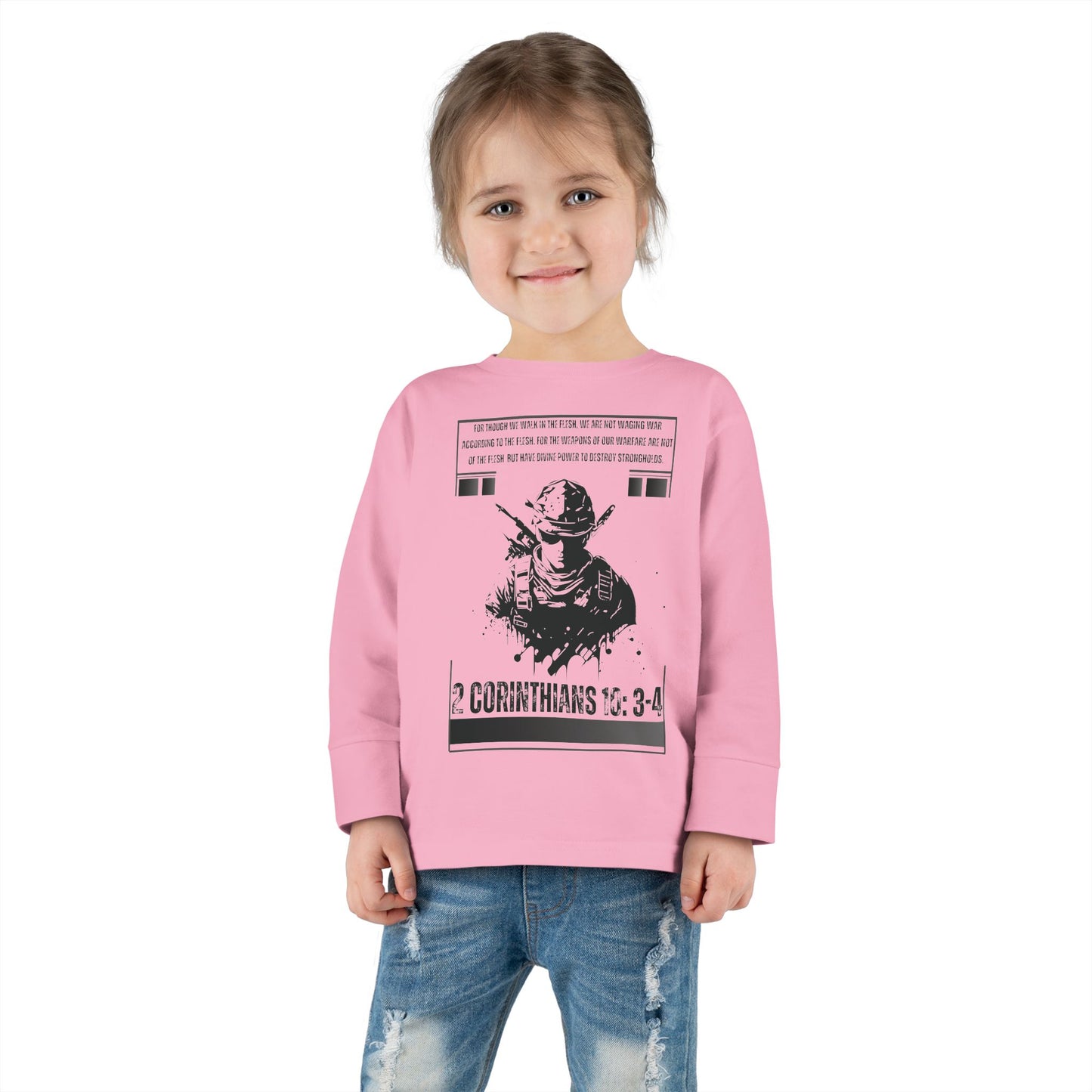 2 Corinthians 10:3-4 Toddler Long Sleeve Tee