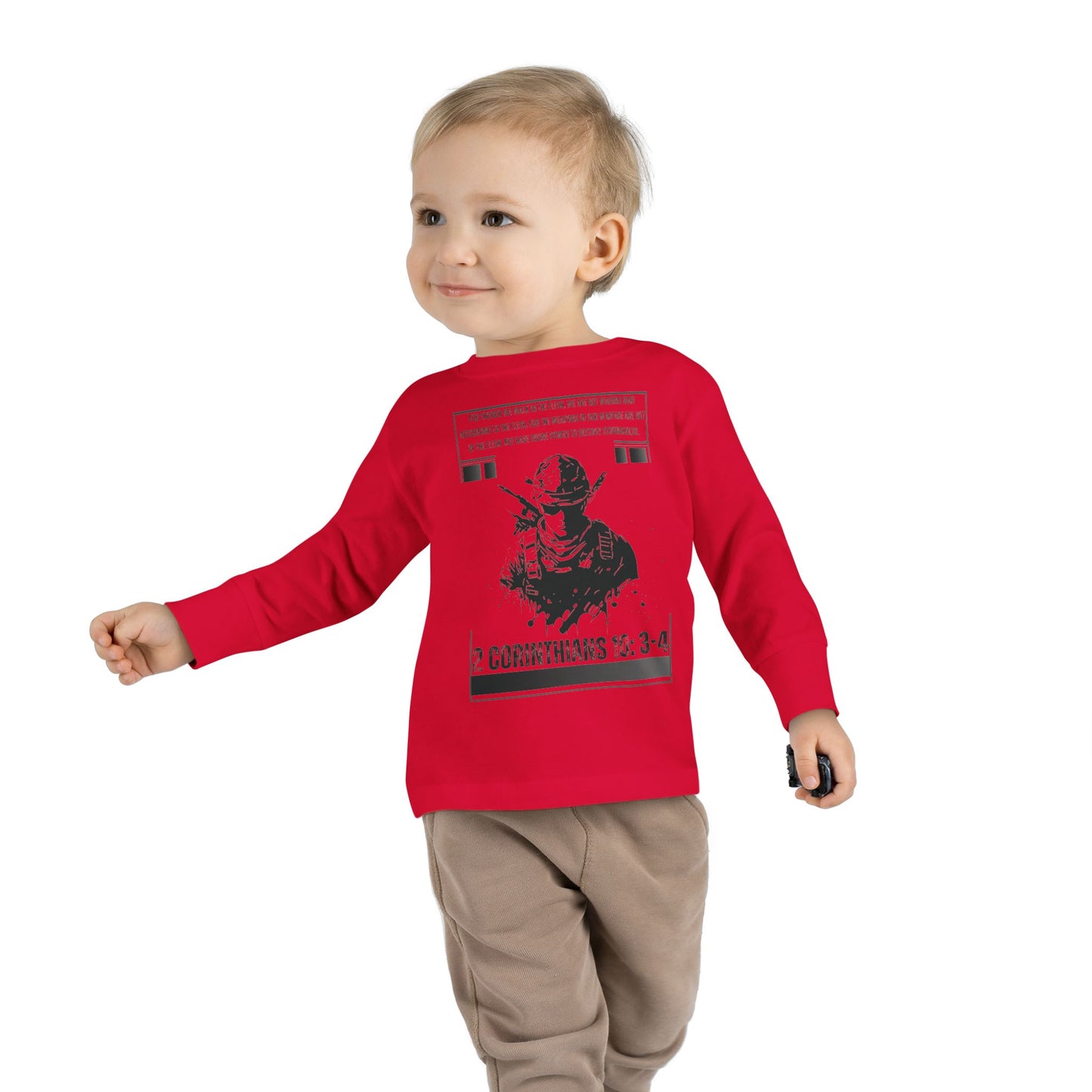 2 Corinthians 10:3-4 Toddler Long Sleeve Tee