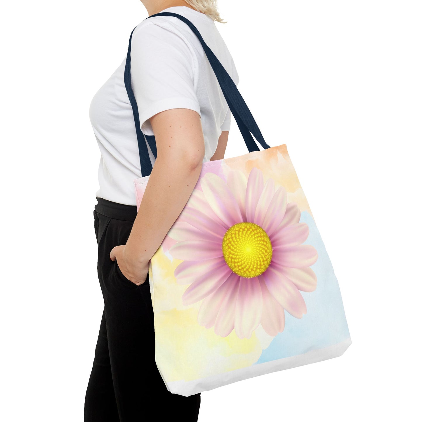 Lavender Watercolor Daisy Garden Tote Bag