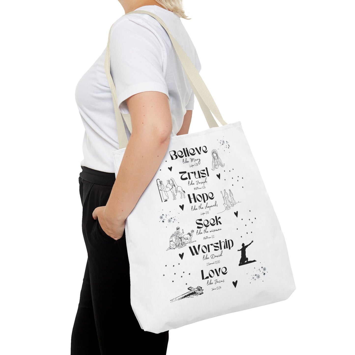 Believe like Mary Tote Bag