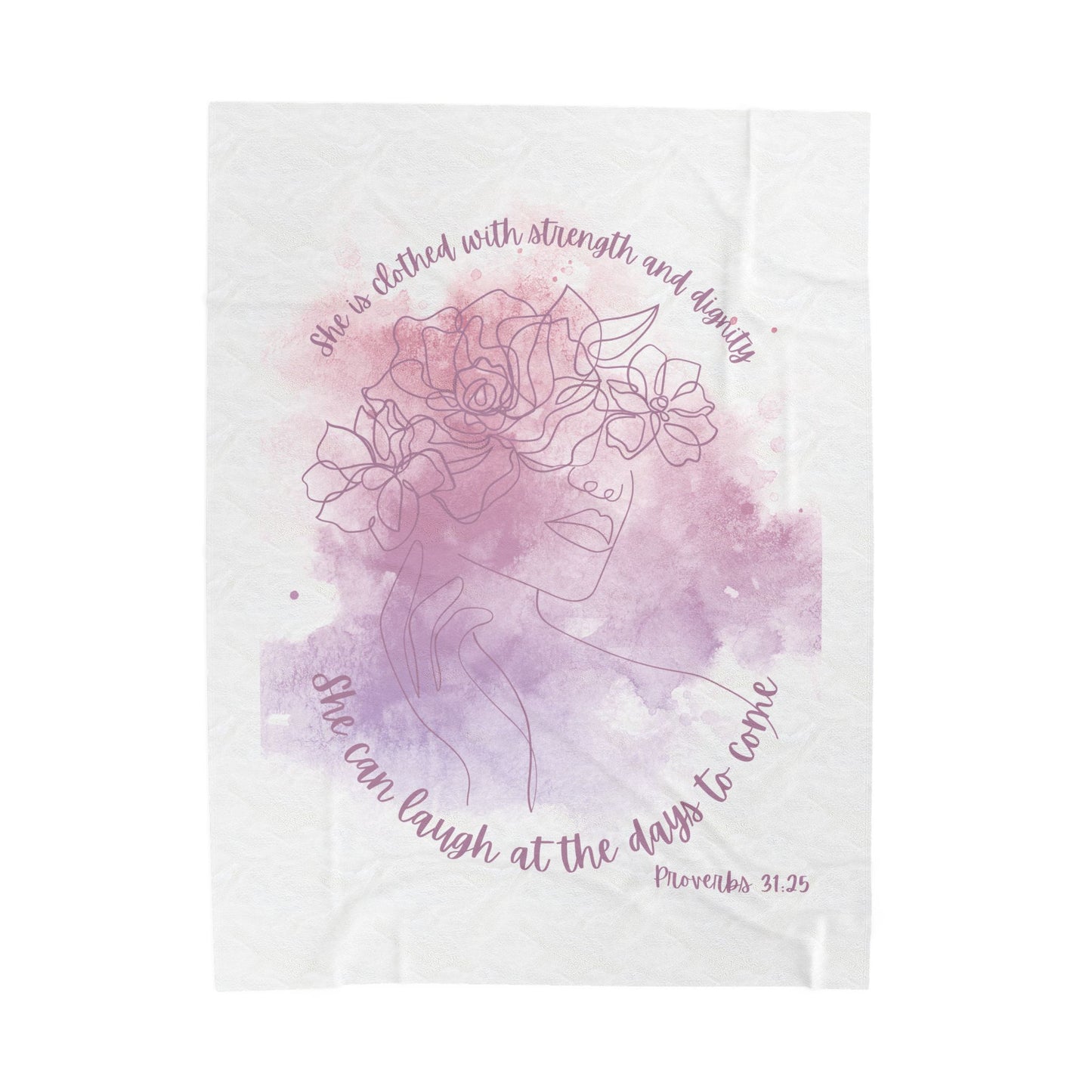 Proverbs 31:25 Velveteen Plush Blanket