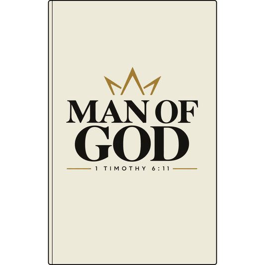 Man of God Vegan Leather Journal — 1 Timothy 6:11 Engraved Scripture Notebook