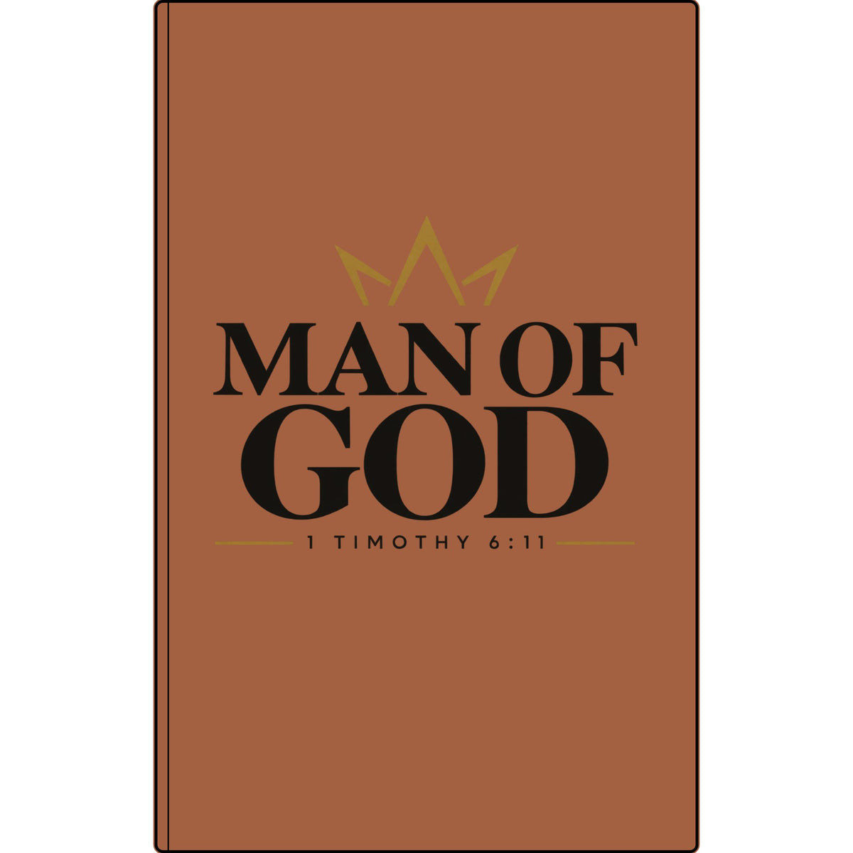 Man of God Vegan Leather Journal — 1 Timothy 6:11 Engraved Scripture Notebook