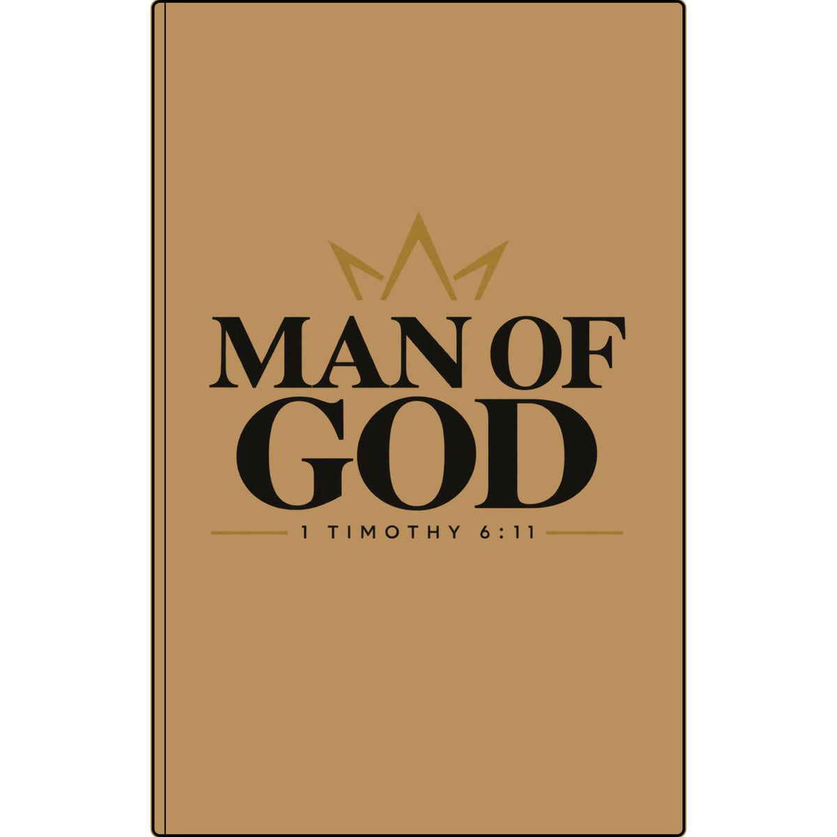 Man of God Vegan Leather Journal — 1 Timothy 6:11 Engraved Scripture Notebook