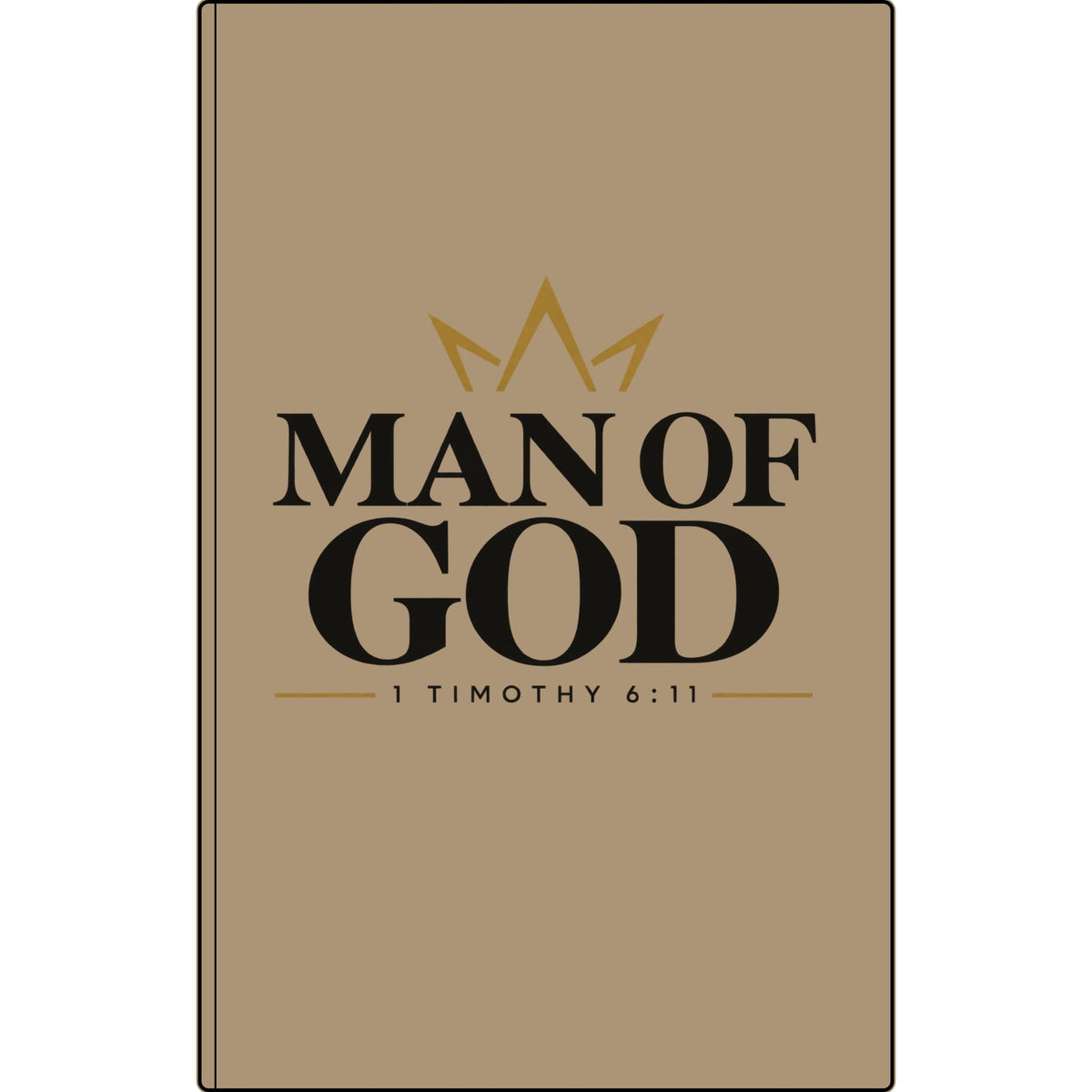 Man of God Vegan Leather Journal — 1 Timothy 6:11 Engraved Scripture Notebook