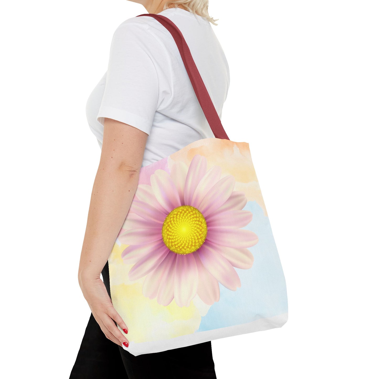 Lavender Watercolor Daisy Garden Tote Bag