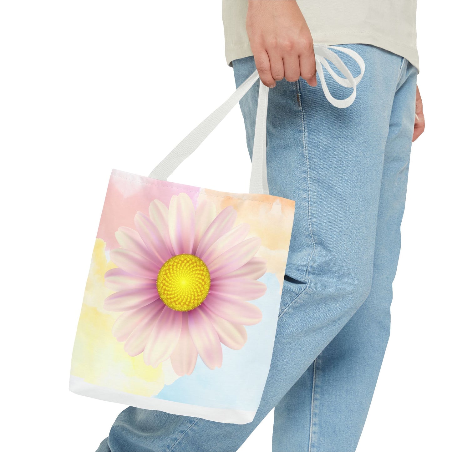Lavender Watercolor Daisy Garden Tote Bag