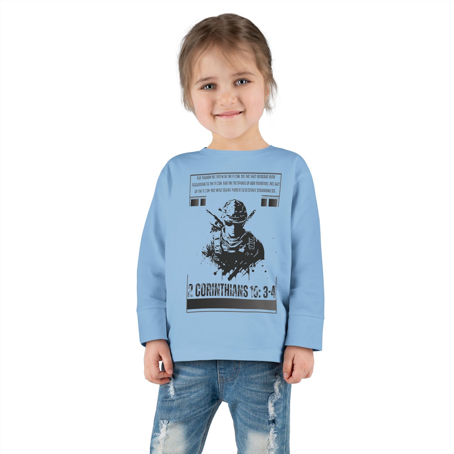 2 Corinthians 10:3-4 Toddler Long Sleeve Tee