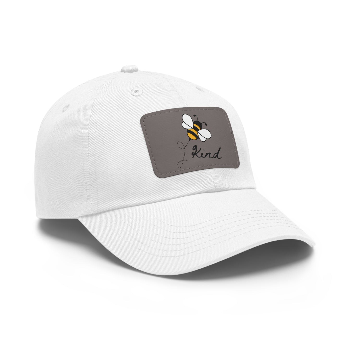 Bee Kind baseball cap with leather patch