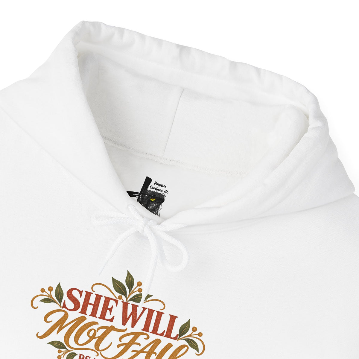 Copy of Brunette Woman Psalm 46:5 'She Will Not Fall' Hoodie – Floral Faith Women’s Pullover