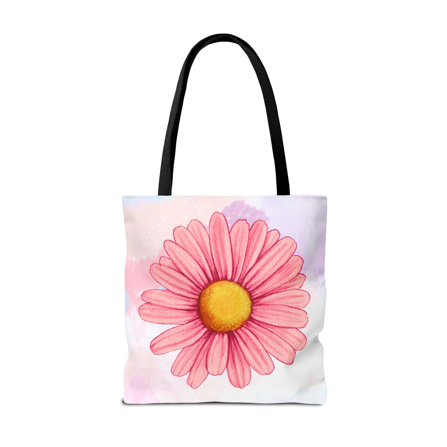 Pink Watercolor Daisy Tote Bag