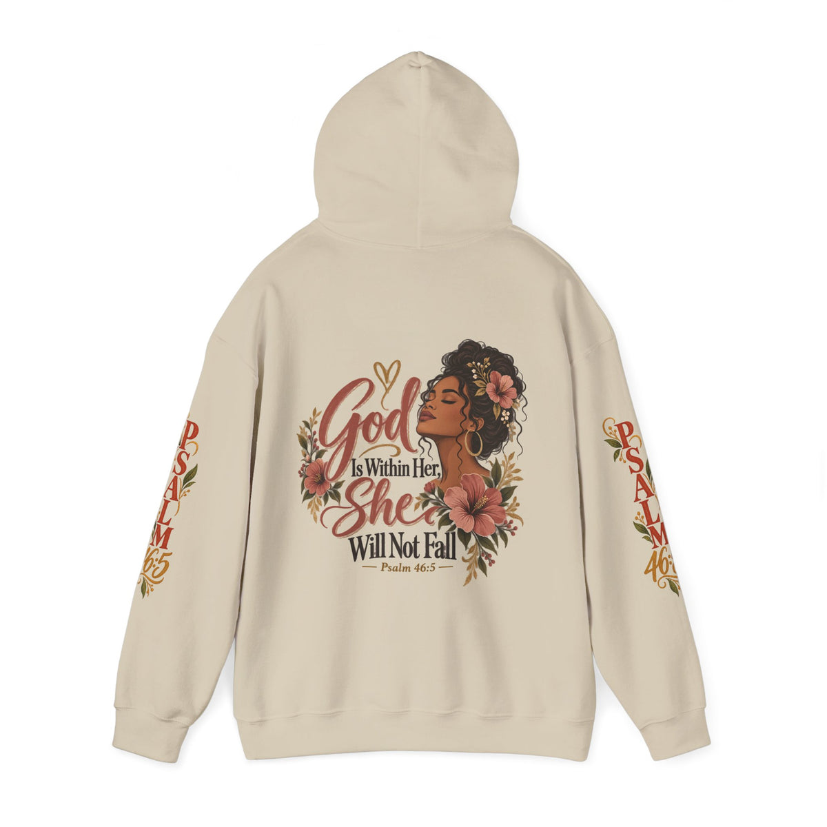 Copy of Psalm 46:5 'She Will Not Fall' Hoodie – Floral Faith Women’s Pullover