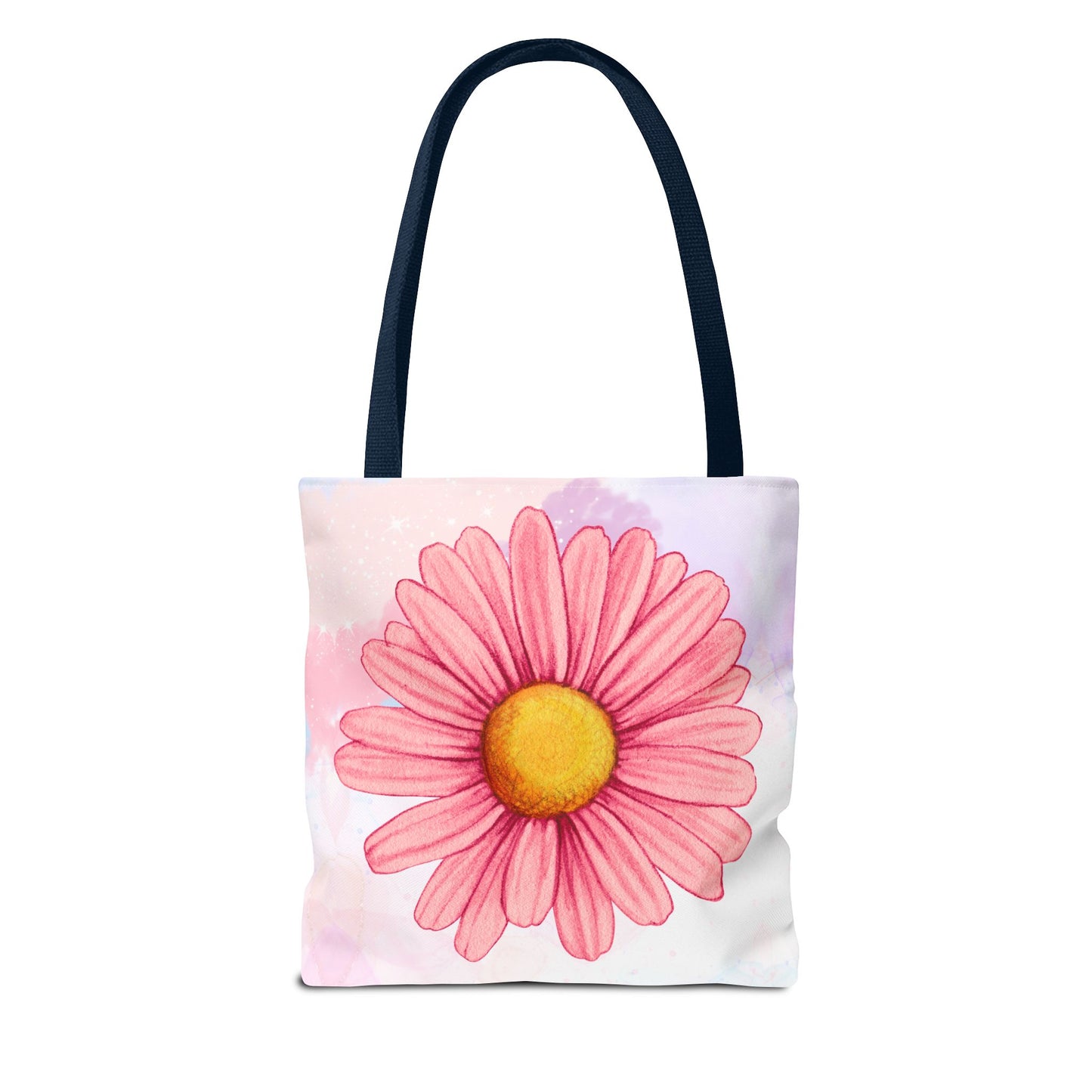 Pink Watercolor Daisy Tote Bag
