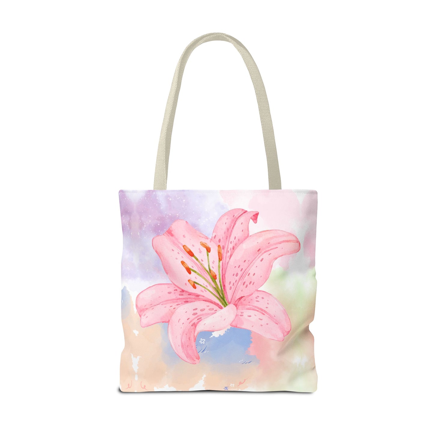 Pink Watercolor Lily Tote Bag