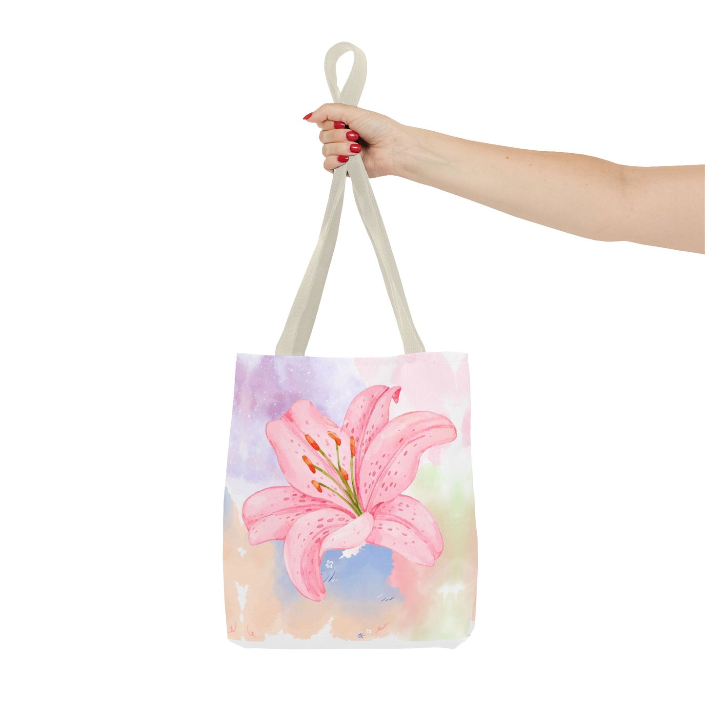 Pink Watercolor Lily Tote Bag