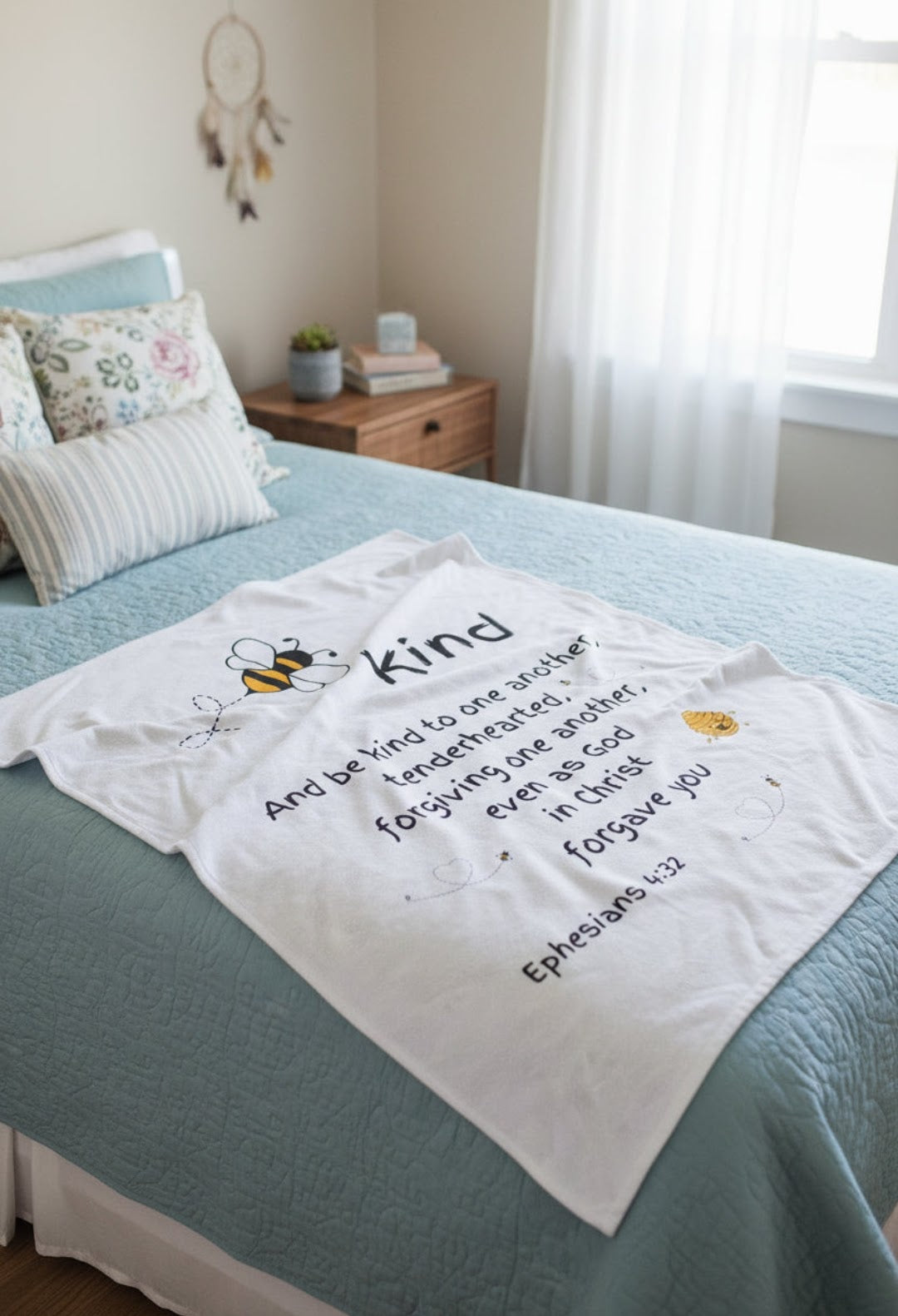 Bee Kind Velveteen Plush Blanket