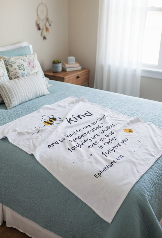Bee Kind Velveteen Plush Blanket