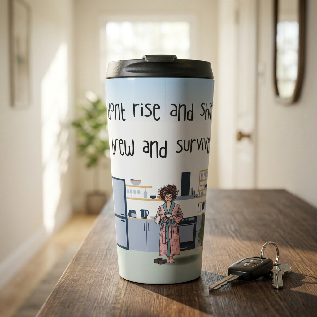 Brew and Survive Stainless Steel Travel Mug