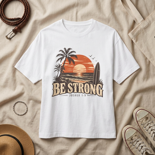 Be Strong Sunset Surf T‑Shirt