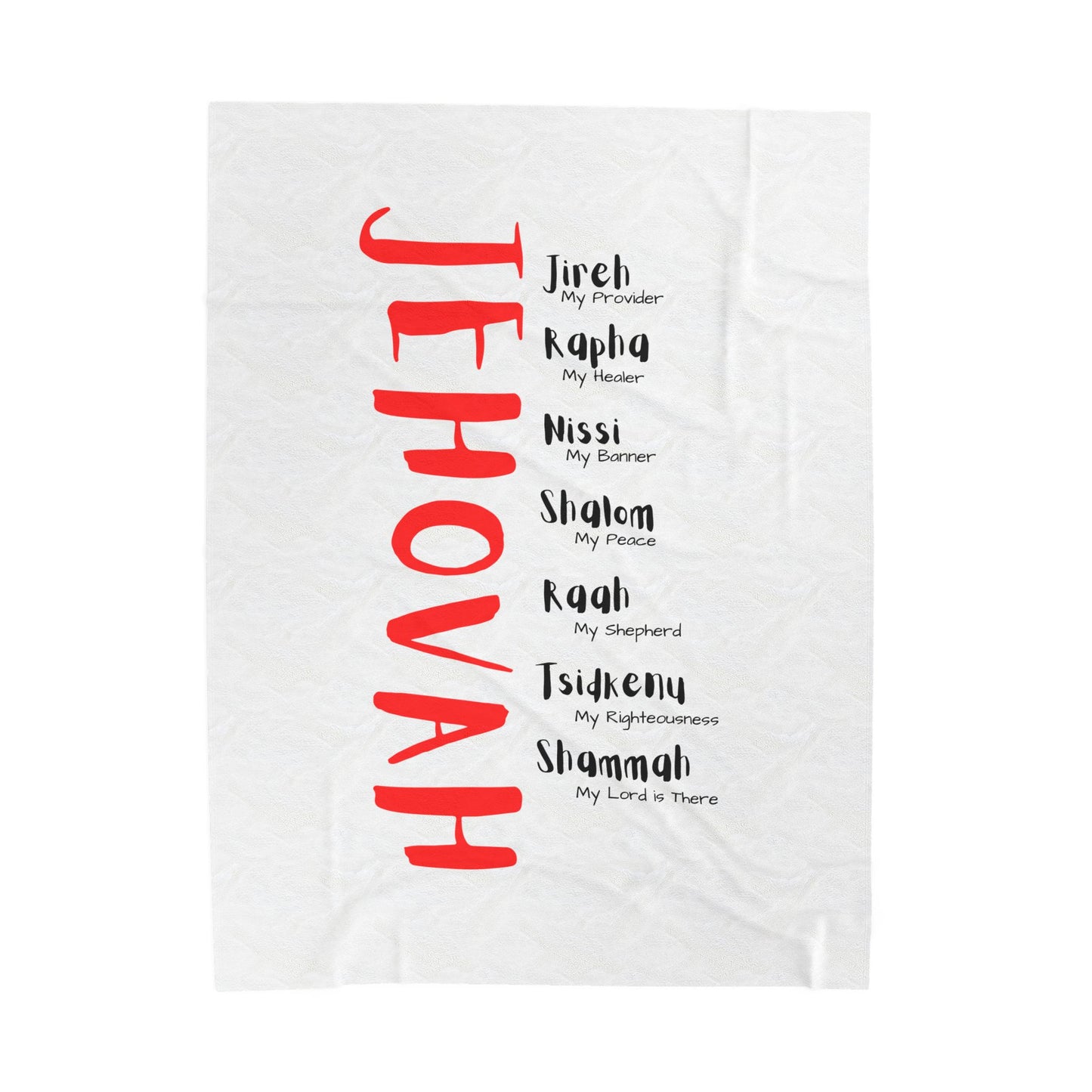 Jehovah Velveteen Plush Blanket