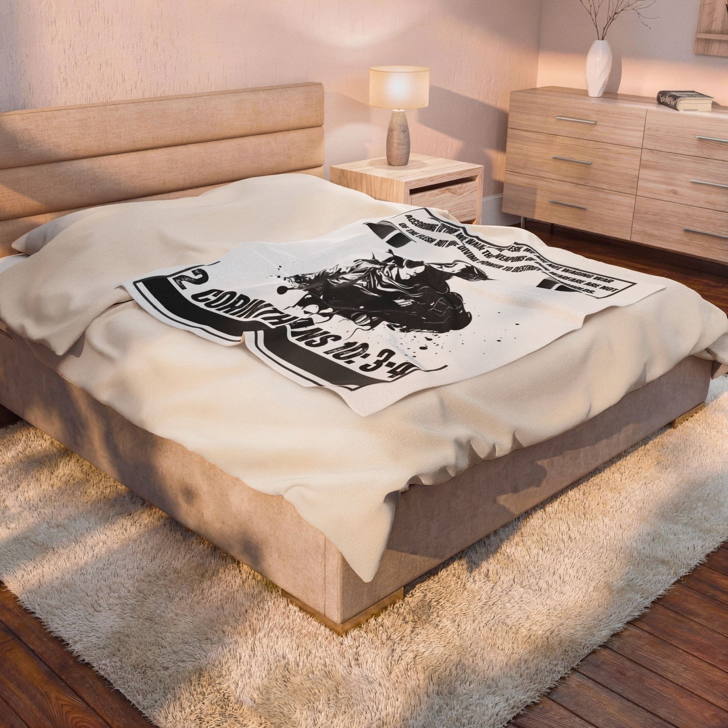 2 Corinthians 10:3-4 Velveteen Plush Blanket