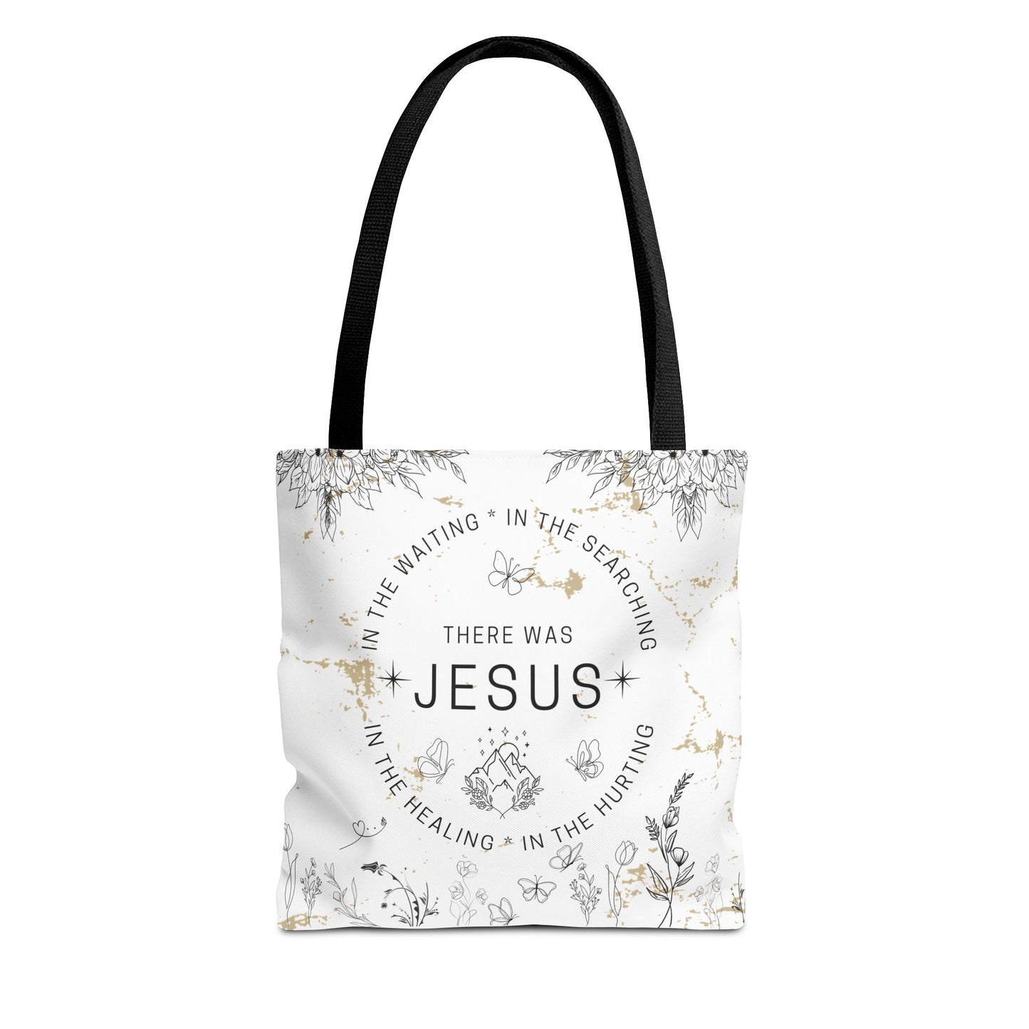 "There Was Jesus" tote bag - Floral Design for Faithful Living