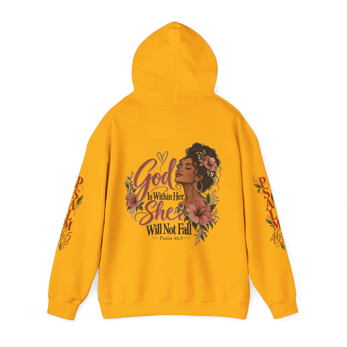 Copy of Psalm 46:5 'She Will Not Fall' Hoodie – Floral Faith Women’s Pullover