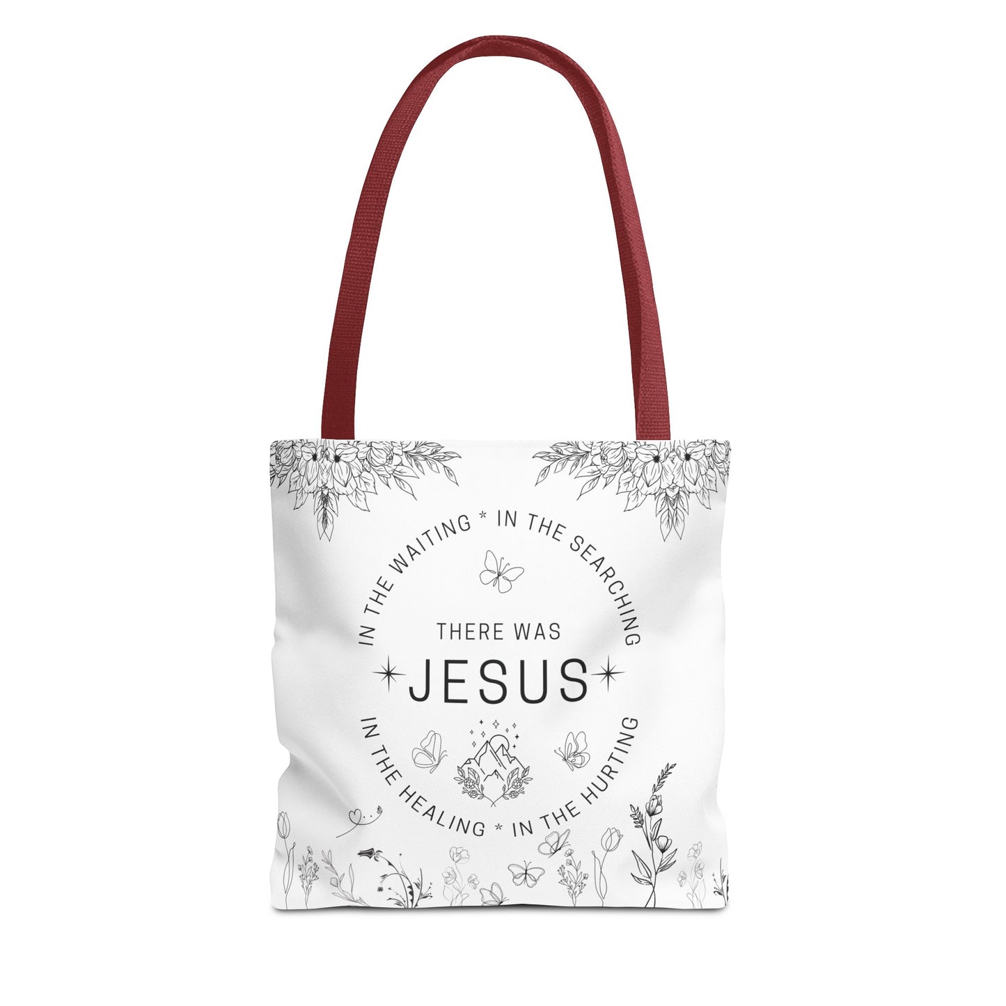 There Was Jesus tote bag - Floral Design for Faithful Living