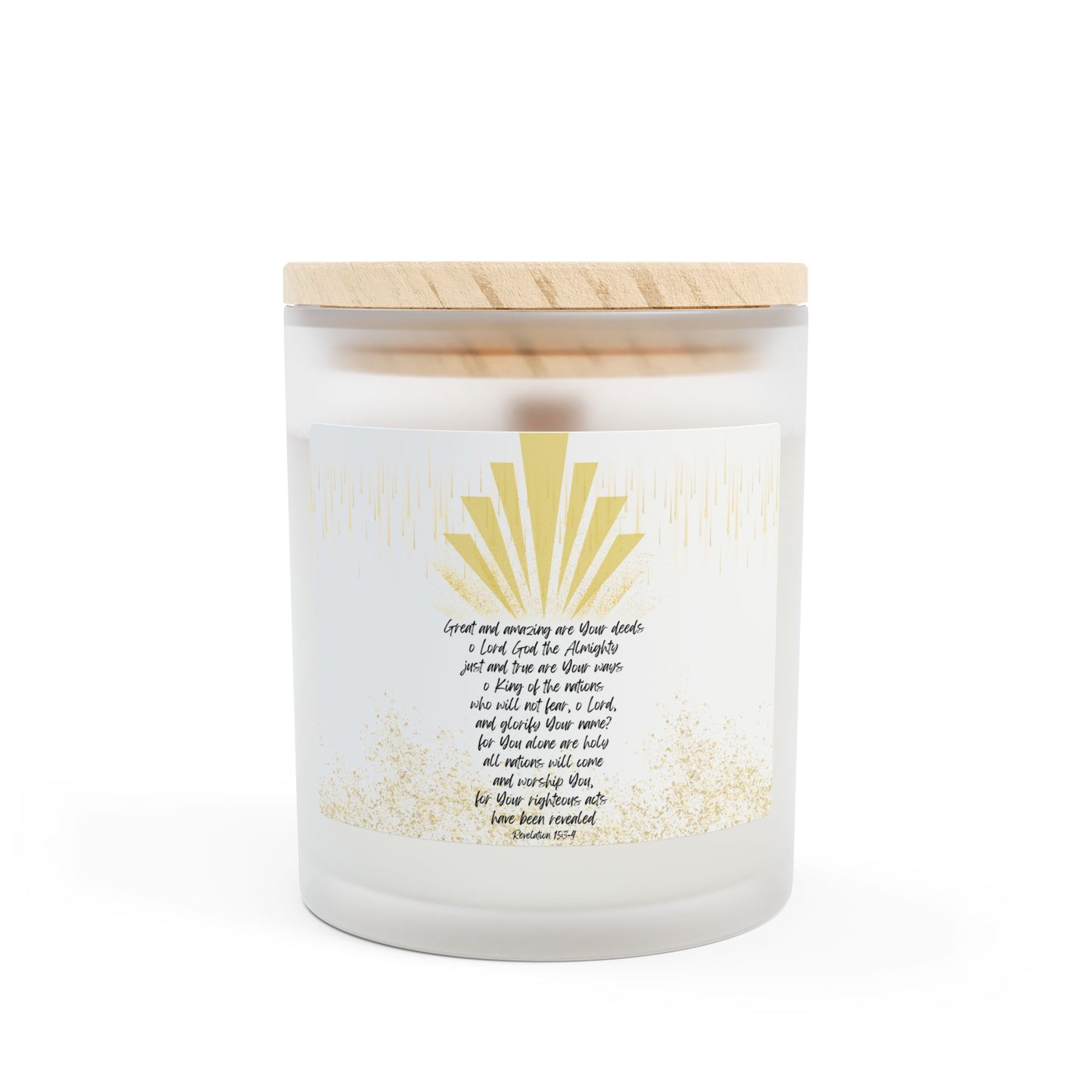 Revelation 15:3-4 Frosted Glass Candle, 11oz