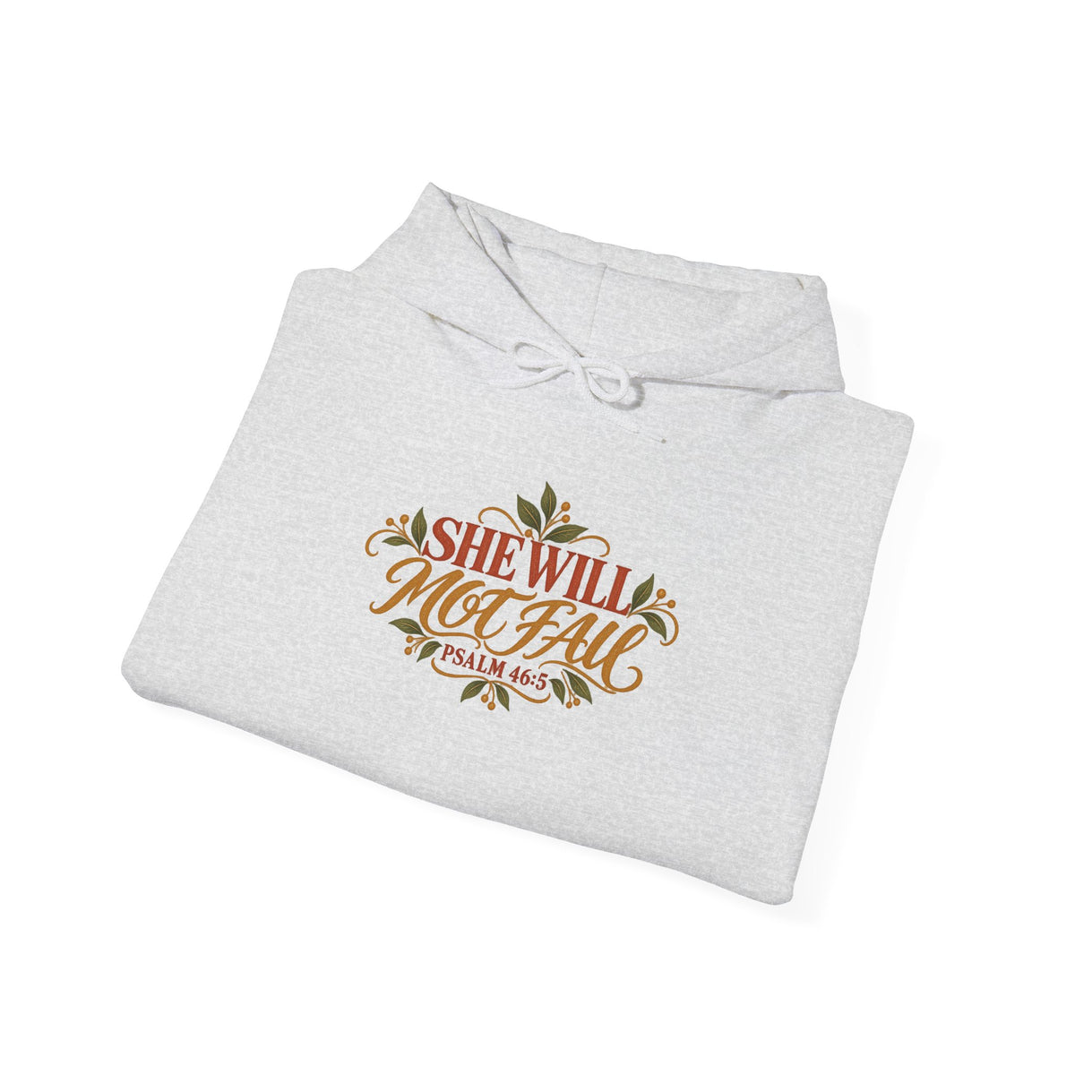 Copy of Psalm 46:5 'She Will Not Fall' Hoodie – Floral Faith Women’s Pullover