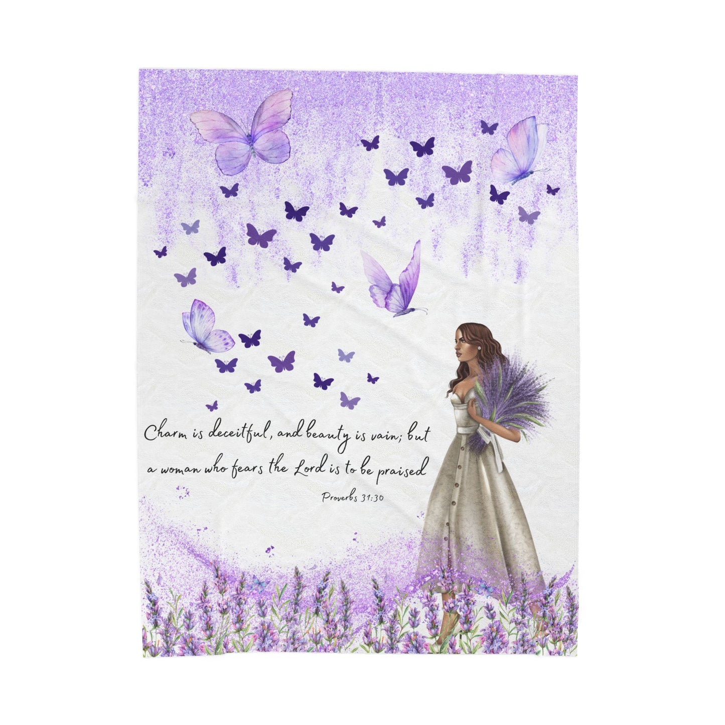 Proverbs 31:30 Velveteen Plush Blanket