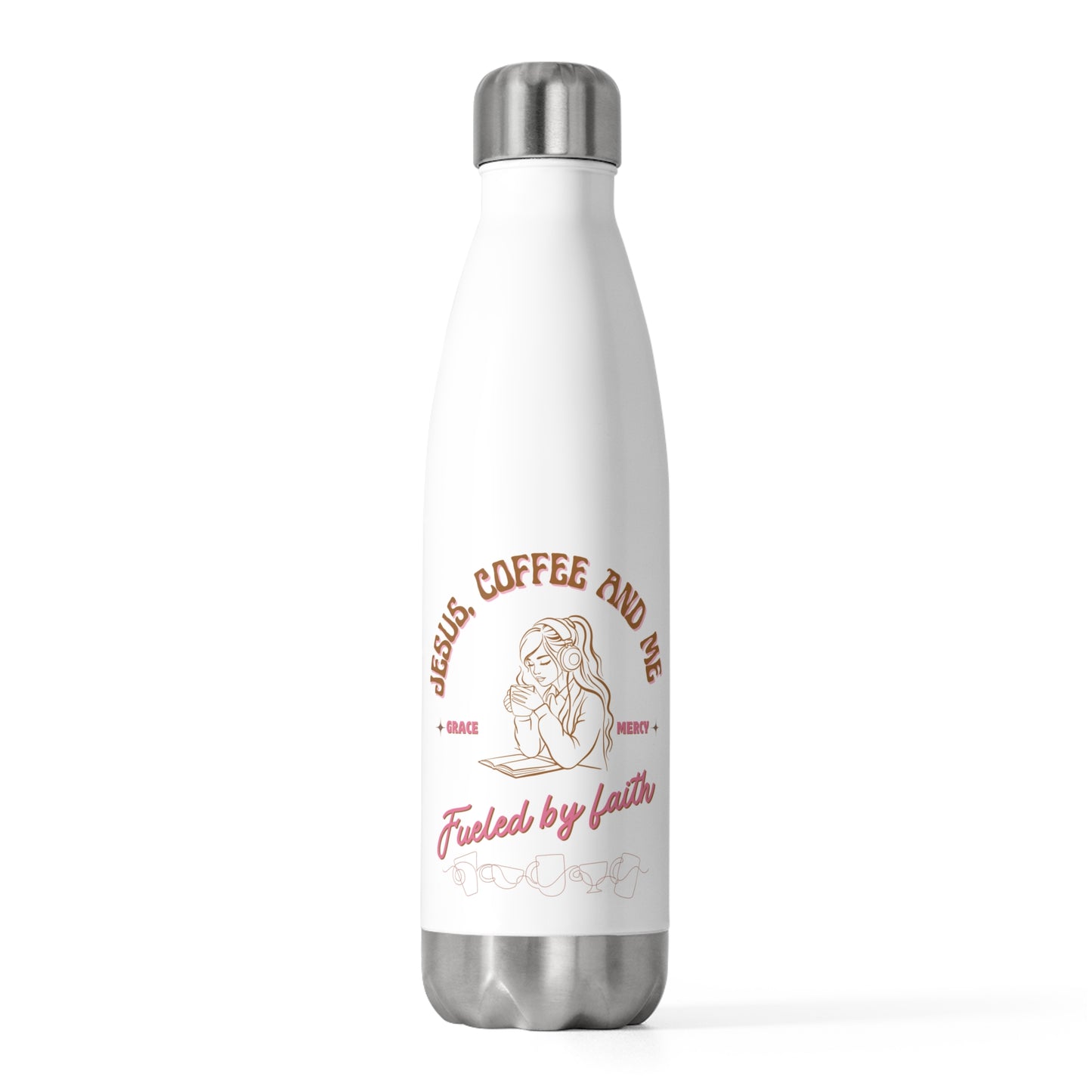 Jesus, Coffee and Me 20oz Insulated Water Bottle